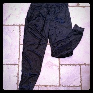 Crushed velvet joggers